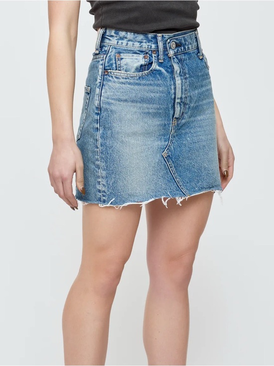 Moussy Dresses & Skirts - Moussy - my Thomoston asymmetrical Distressed Denim Mini Skirt